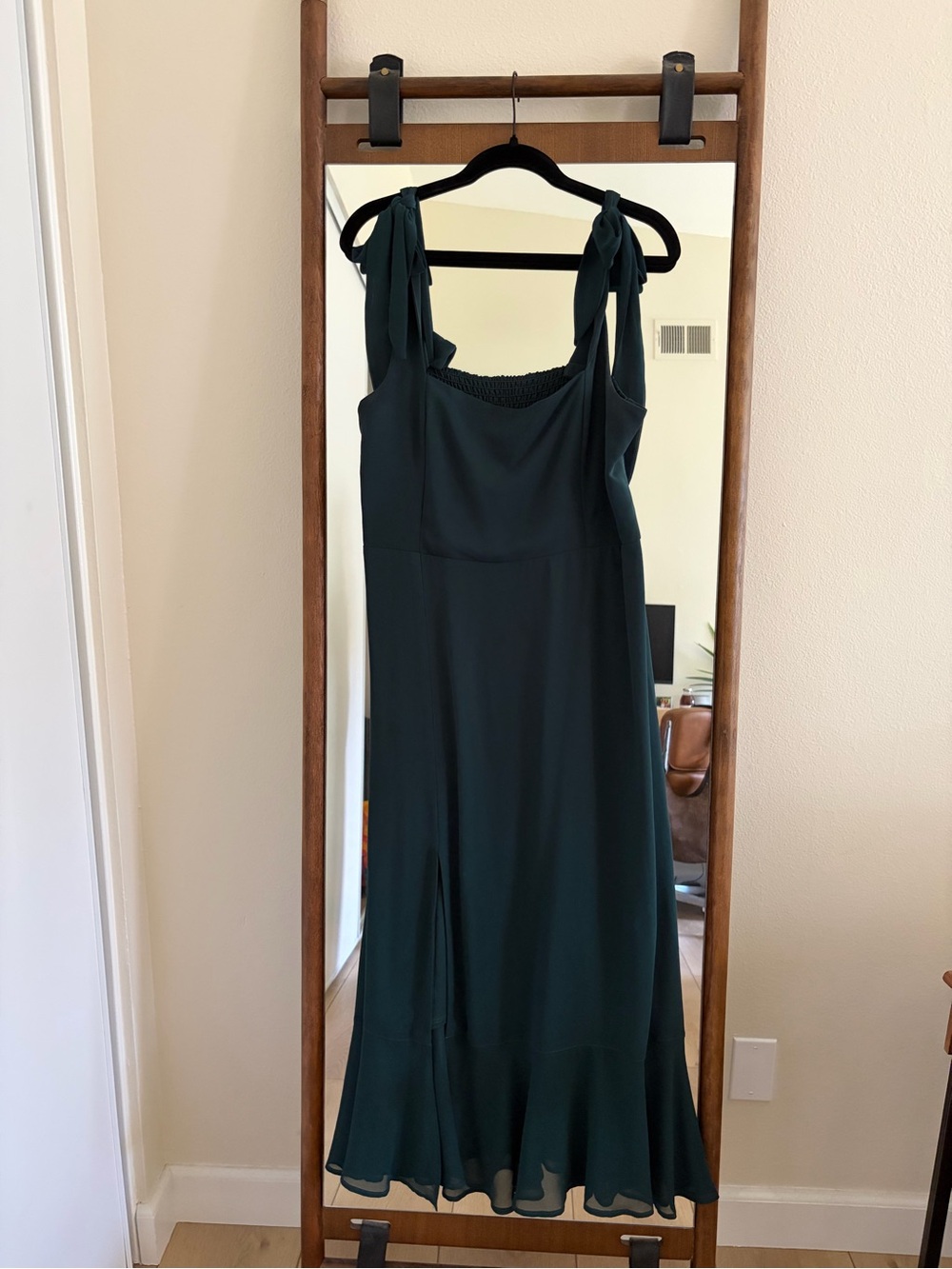 Show Me Your MuMu Forest Green Tie-Shoulder Midi Dress